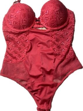 Red Lace lingerie  bodysuit with underwire for Women